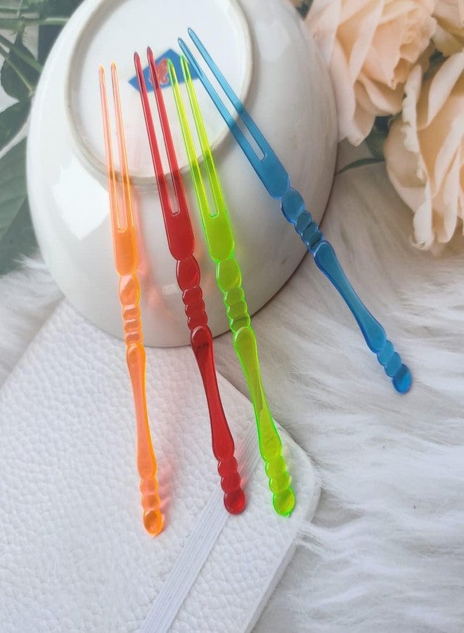 LUDALY Multi Color Neon Cocktail Picks Fruit Forks, Mini Cake Forks Party Supplies (Reusable, Pack Of 25 PC) - Image 3